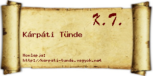 Kárpáti Tünde névjegykártya